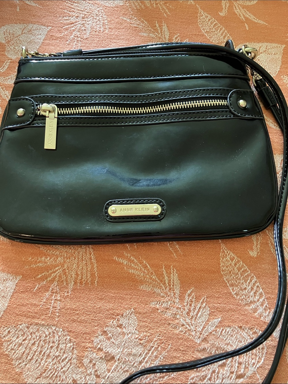 Anne Klein Black Crossbody with Gold Accents